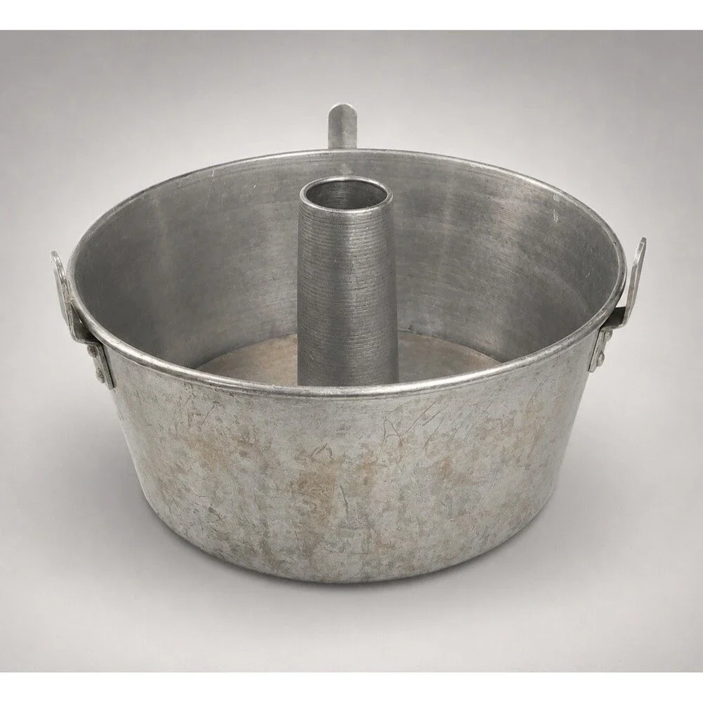 Aluminum Angel Food Cake Pan 10” Tube Cake Pan 3 Footed 2 Piece